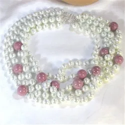 Big Bold Statement Pearl Necklace 5 Strands