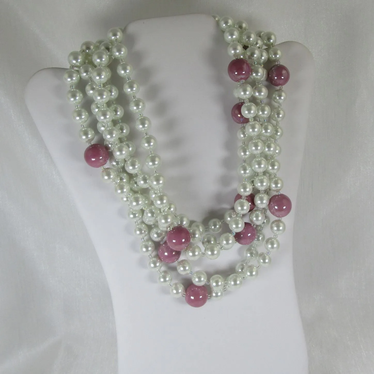 Big Bold Statement Pearl Necklace 5 Strands
