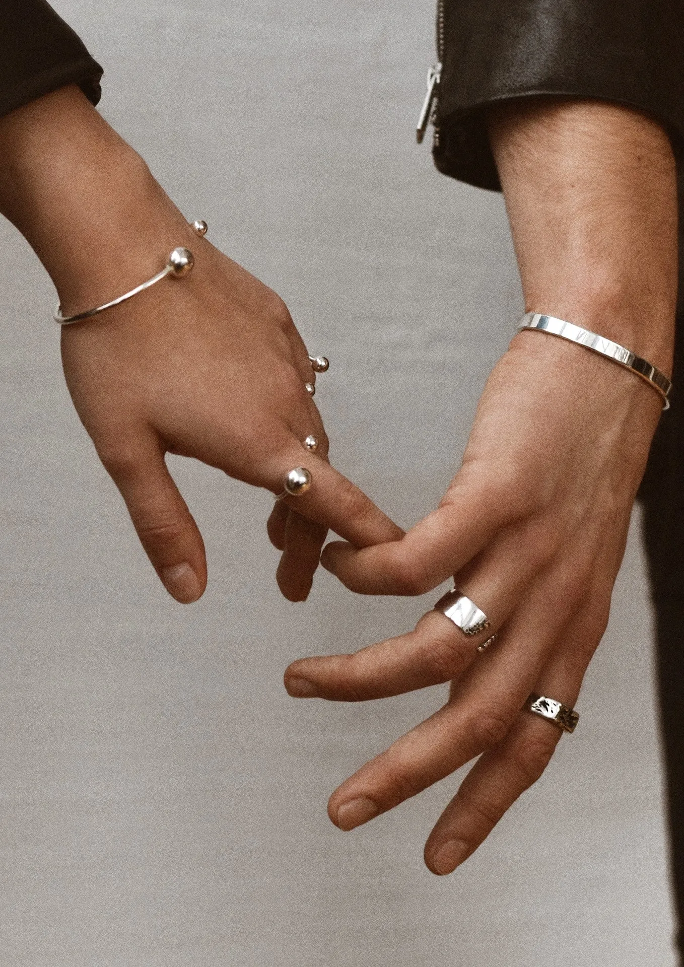 Big Bomb Bracelet and Big Bomb Multisize Ring Duo Silver