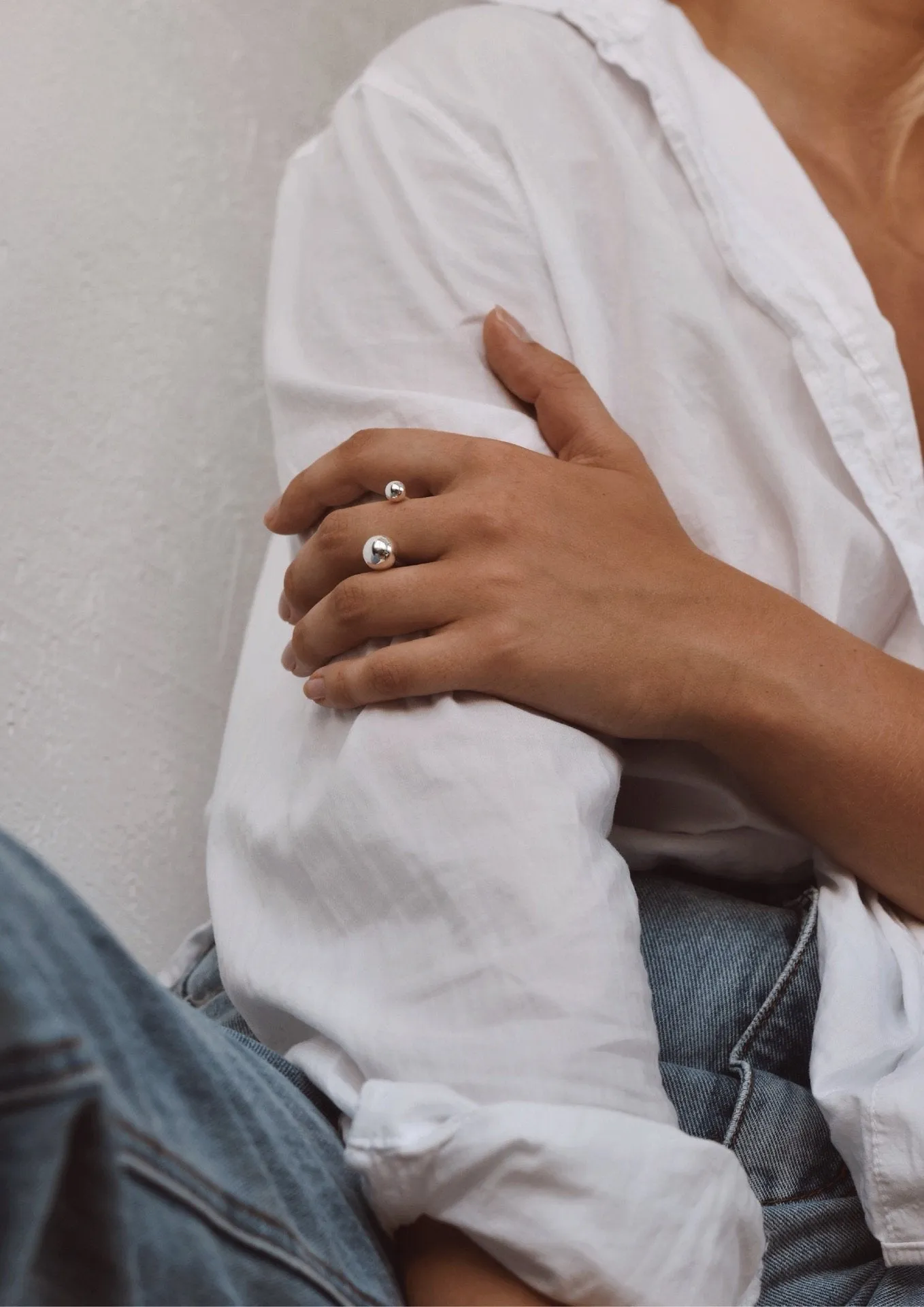 Big Bomb Bracelet and Big Bomb Multisize Ring Duo Silver