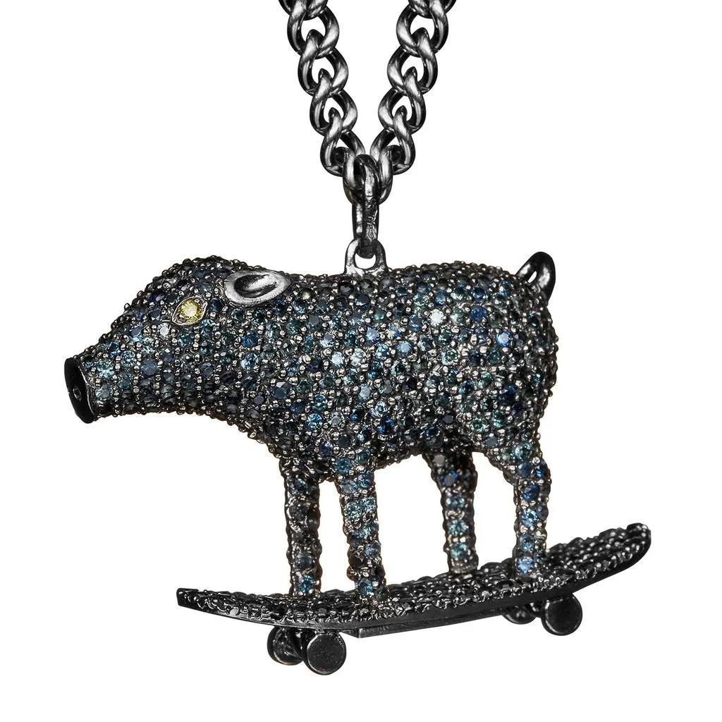Bjarne Melgaard x Bjørg Saphhire Skatepig Necklace