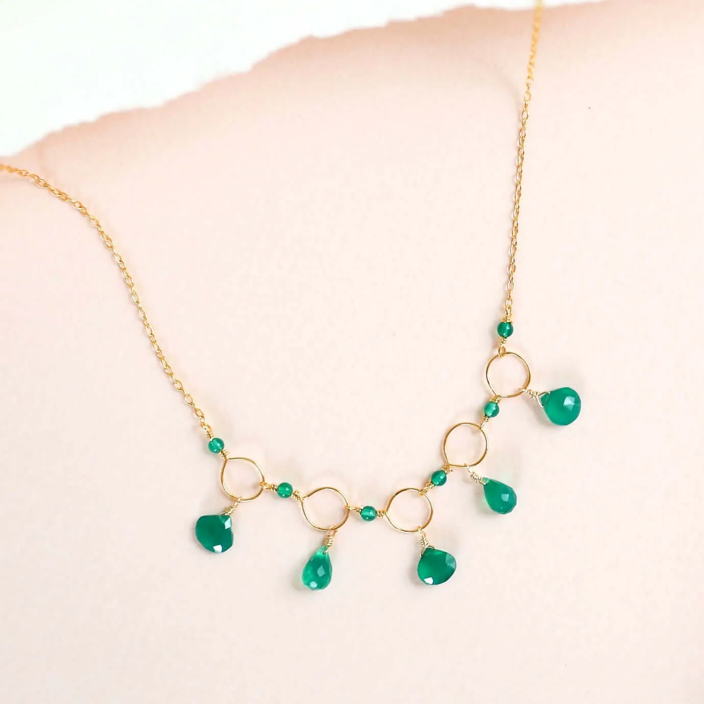 Black Spinel Gemstone Mini Sparkler Necklace