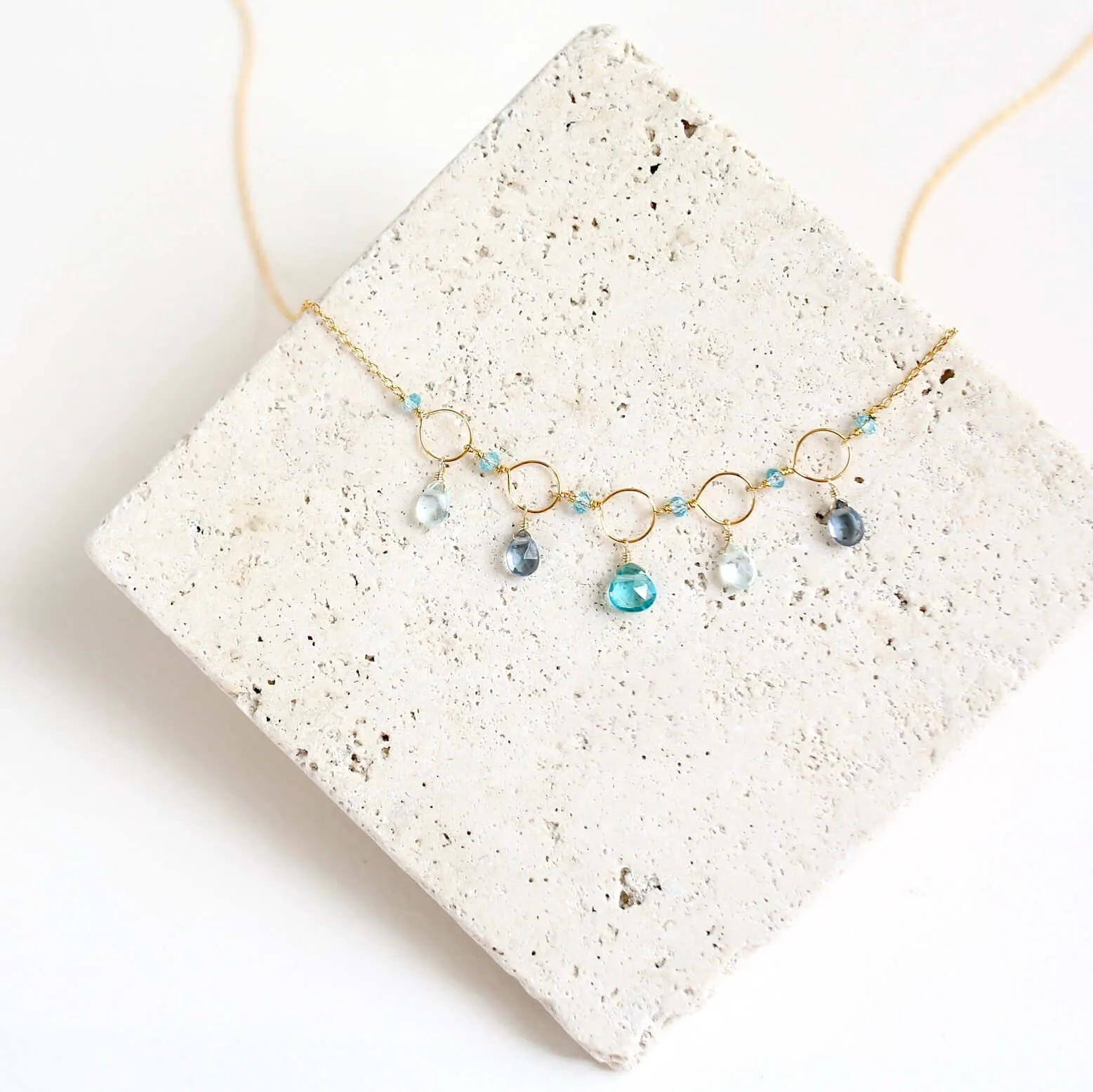 Black Spinel Gemstone Mini Sparkler Necklace