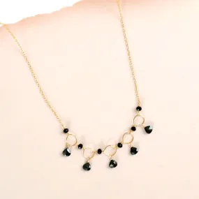 Black Spinel Gemstone Mini Sparkler Necklace