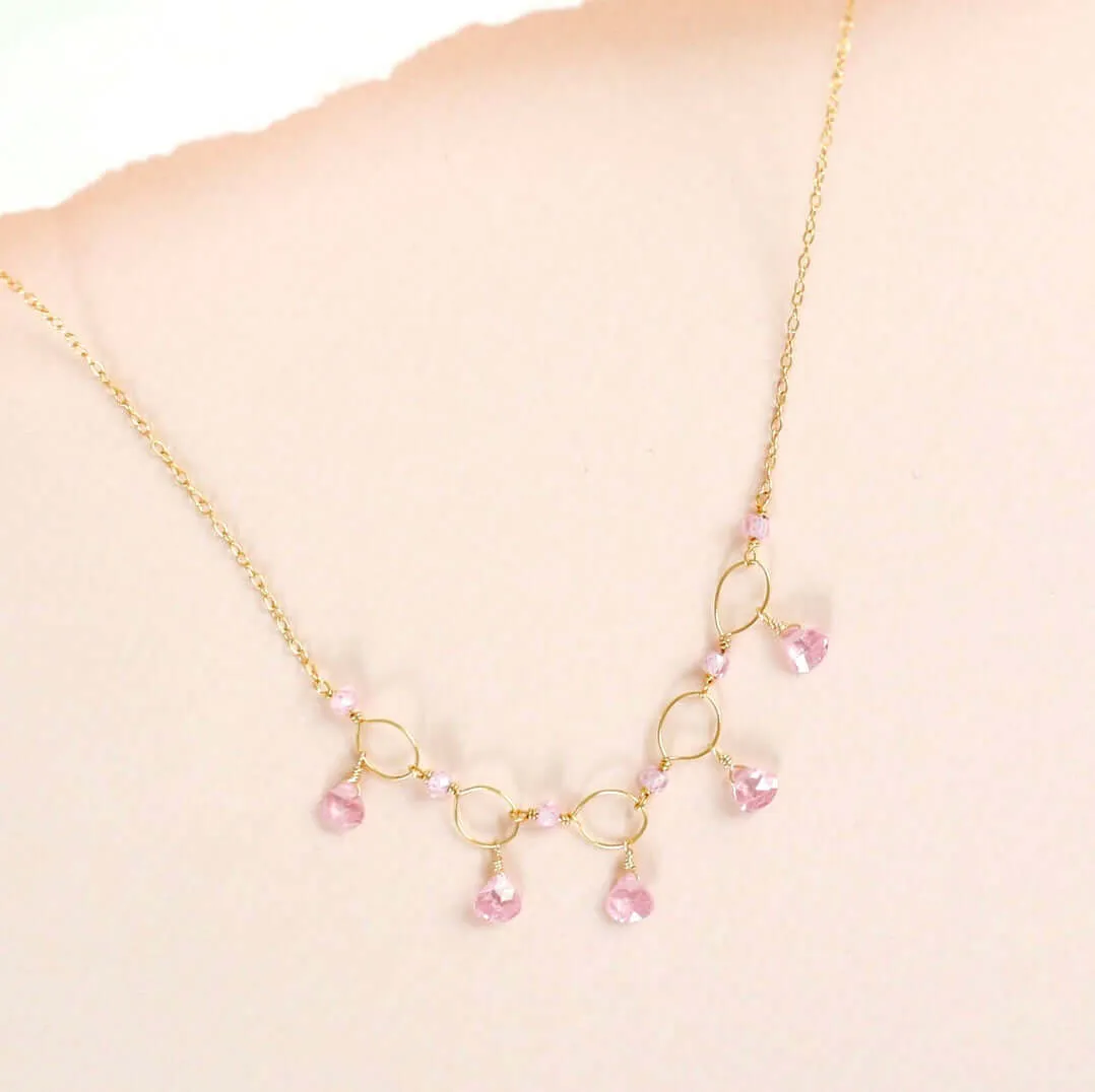 Black Spinel Gemstone Mini Sparkler Necklace