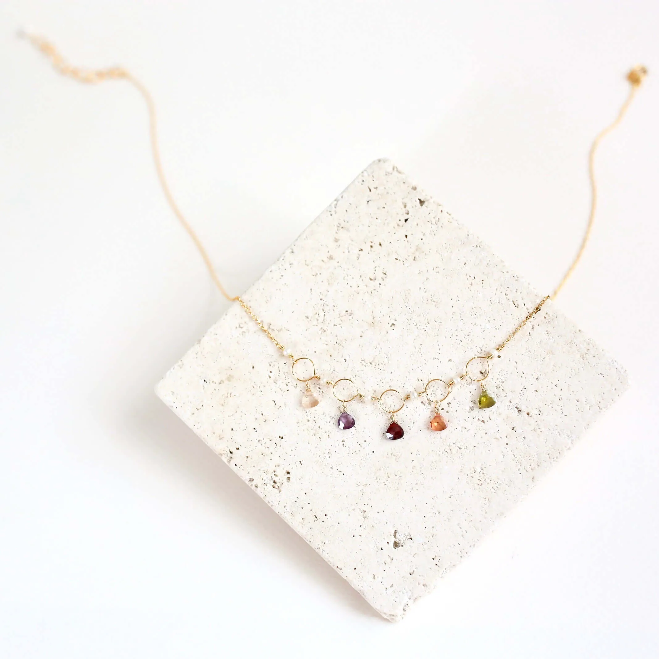 Black Spinel Gemstone Mini Sparkler Necklace