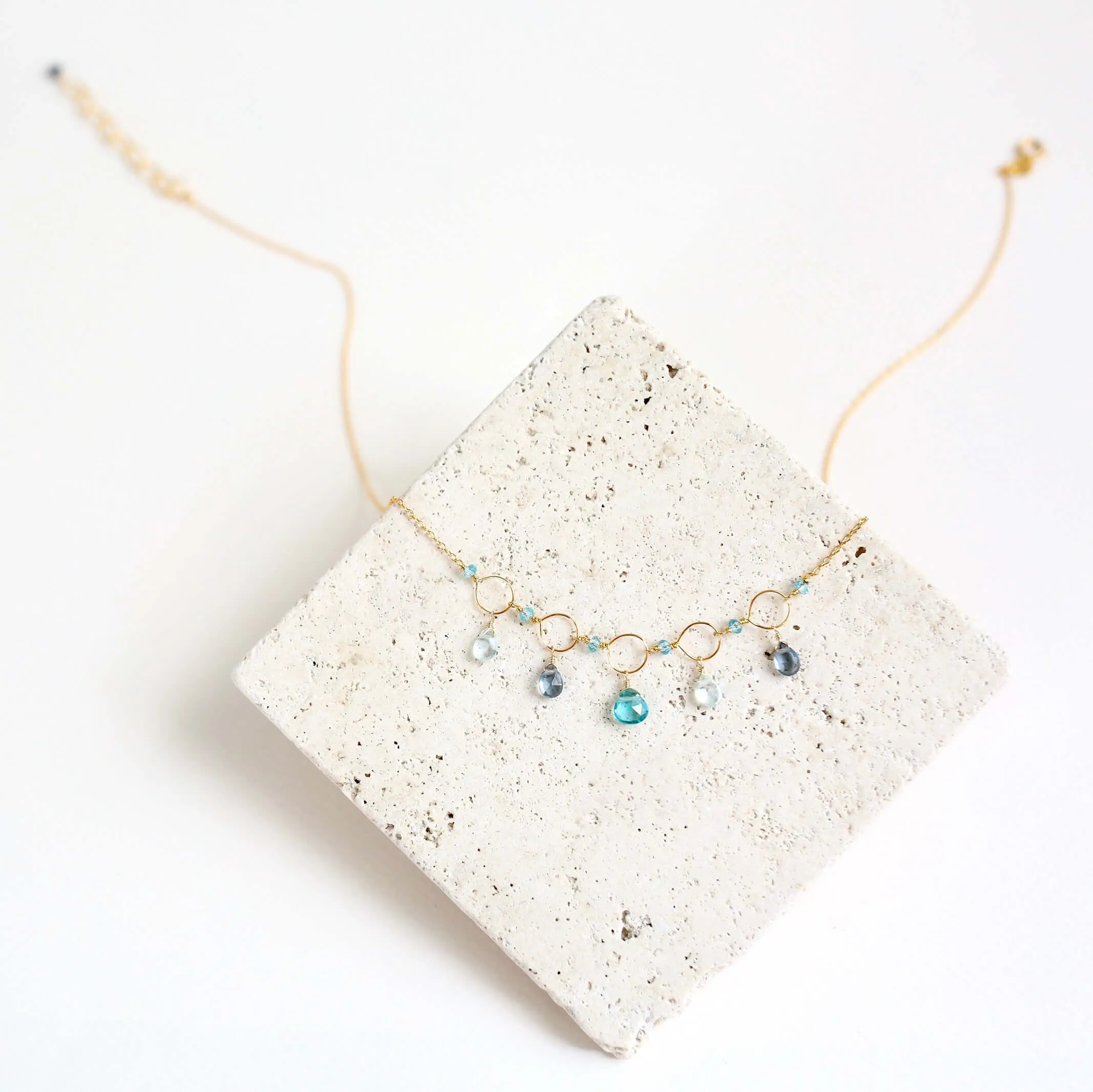 Black Spinel Gemstone Mini Sparkler Necklace