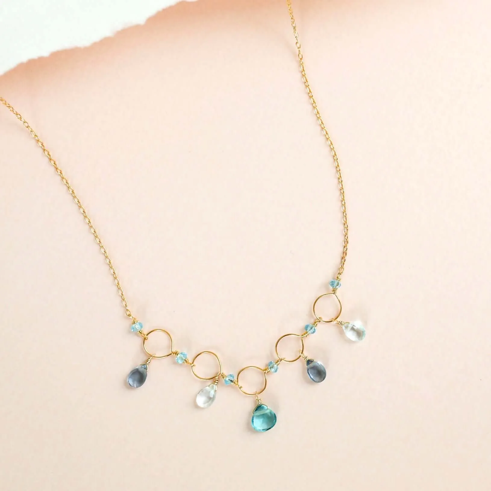 Black Spinel Gemstone Mini Sparkler Necklace