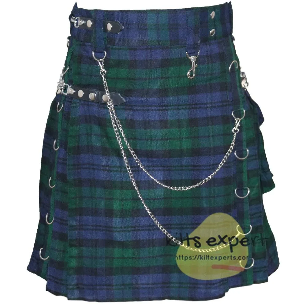 Black Watch Heavy 16Oz Stud Kilt