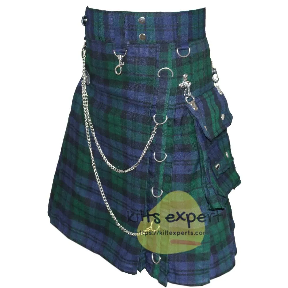 Black Watch Heavy 16Oz Stud Kilt