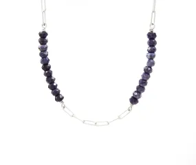 Blue denim sapphire necklace