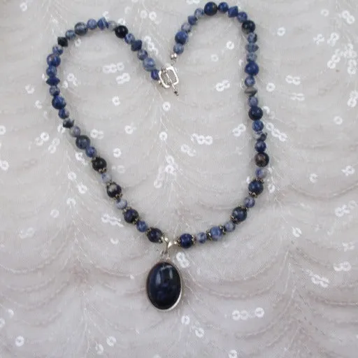 Blue Gemstone Pendant Necklace