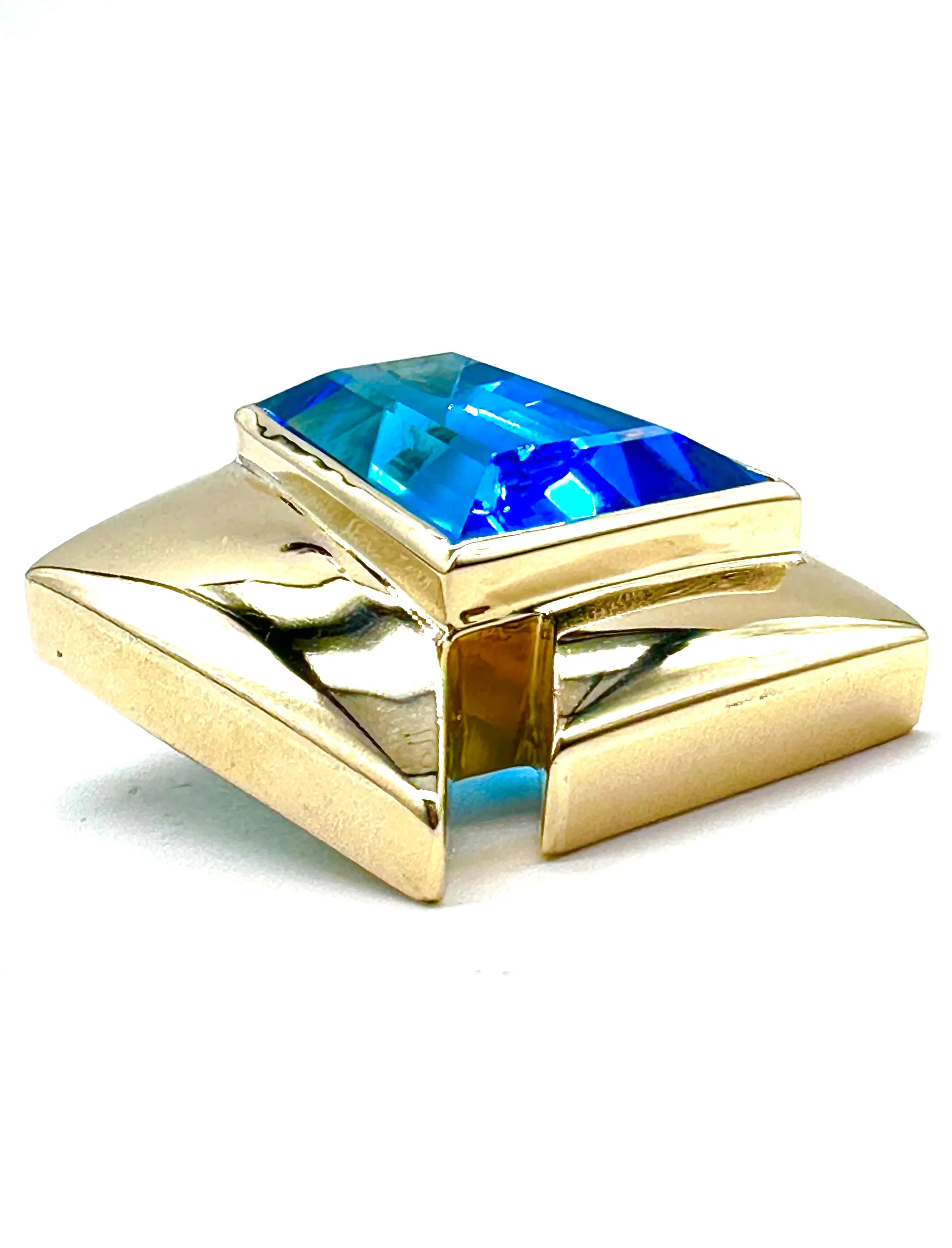 Blue topaz asymmetrical slide pendant