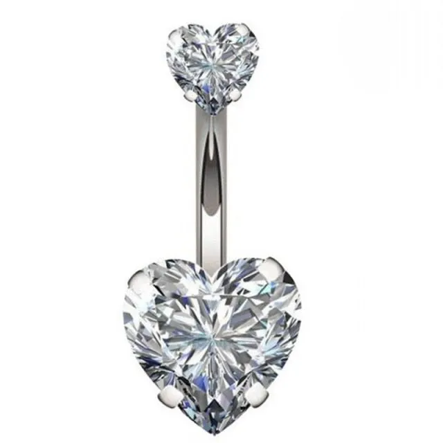 Body Jewelry Belly Button Rings for Women with Zircon in Gold Color and Silver Color