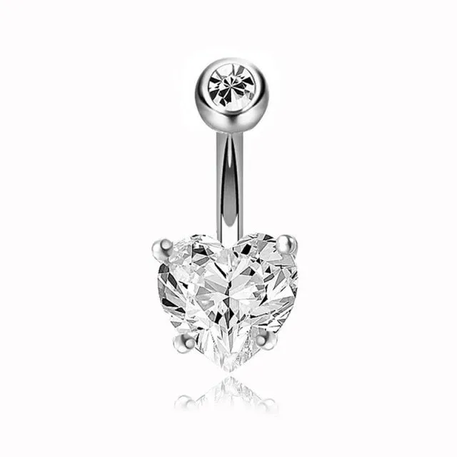 Body Jewelry Belly Button Rings for Women with Zircon in Gold Color and Silver Color