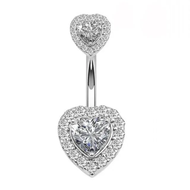 Body Jewelry Belly Button Rings for Women with Zircon in Gold Color and Silver Color