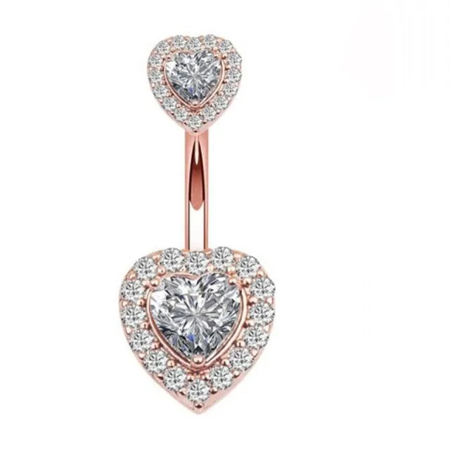 Body Jewelry Belly Button Rings for Women with Zircon in Gold Color and Silver Color
