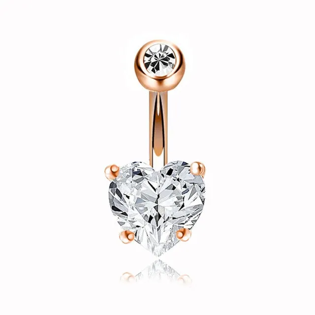 Body Jewelry Belly Button Rings for Women with Zircon in Gold Color and Silver Color