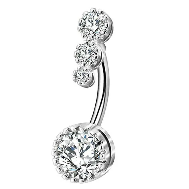 Body Jewelry Belly Button Rings for Women with Zircon in Gold Color and Silver Color