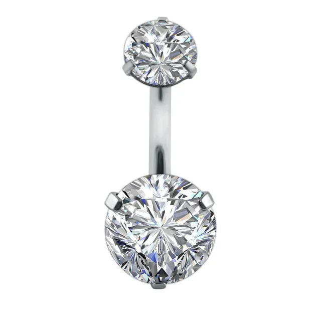 Body Jewelry Belly Button Rings for Women with Zircon in Gold Color and Silver Color