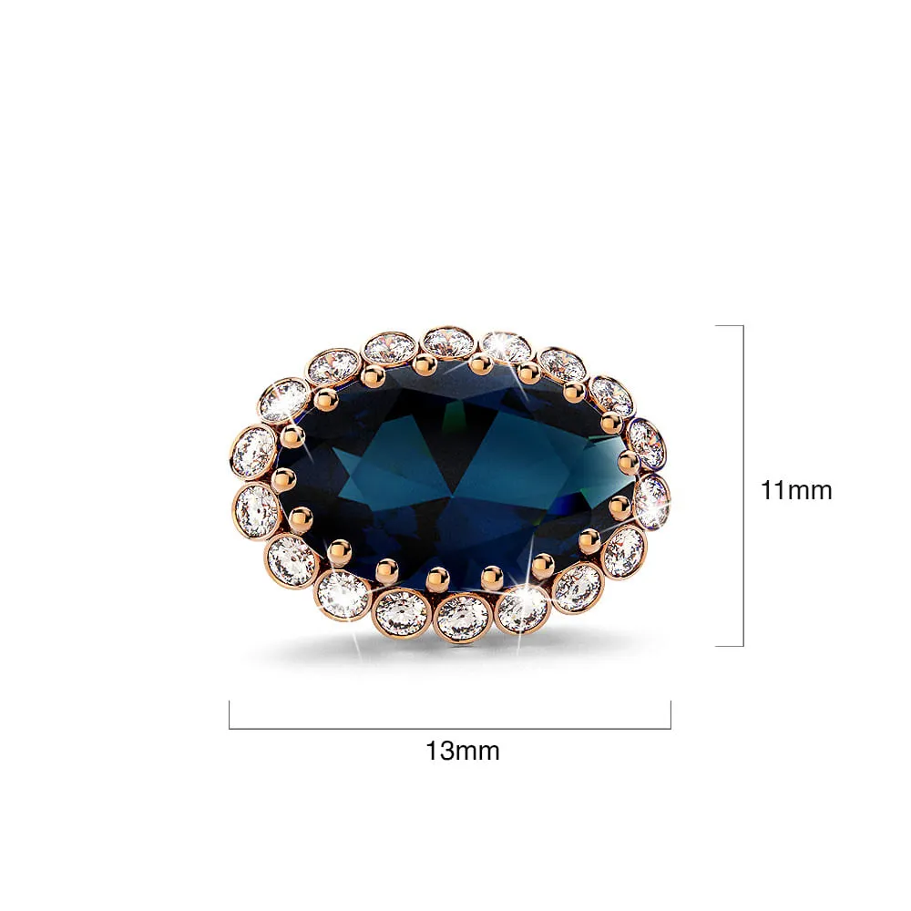 Boxed Georgina Necklace and Earrings Set Sapphire Embellished with SWAROVSKI crystals