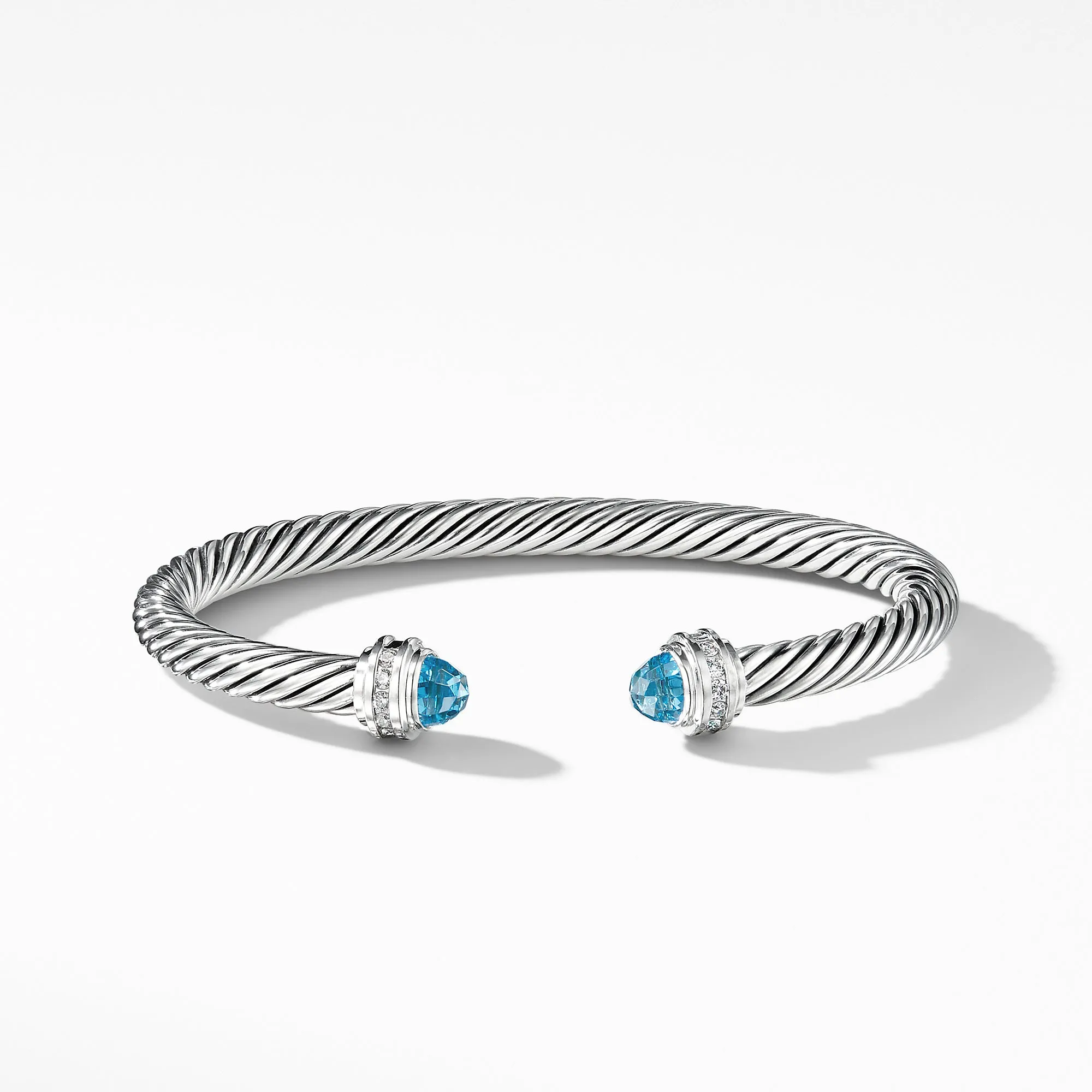 Bracelet with Blue Topaz and Diamonds, Size Medium