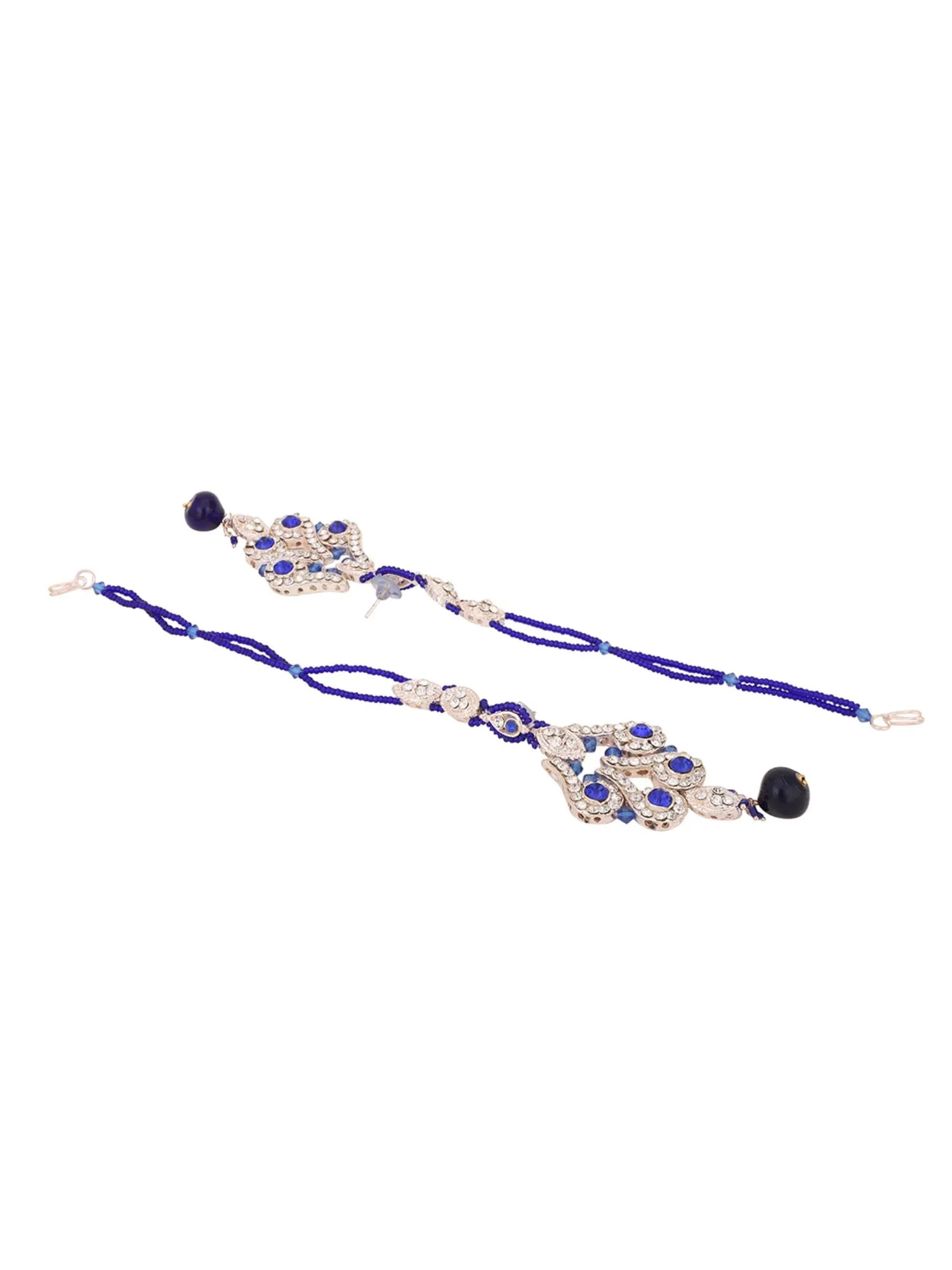Brass Blue Jewelry Set - Elegance In Captivating Azure - Anikas Creation