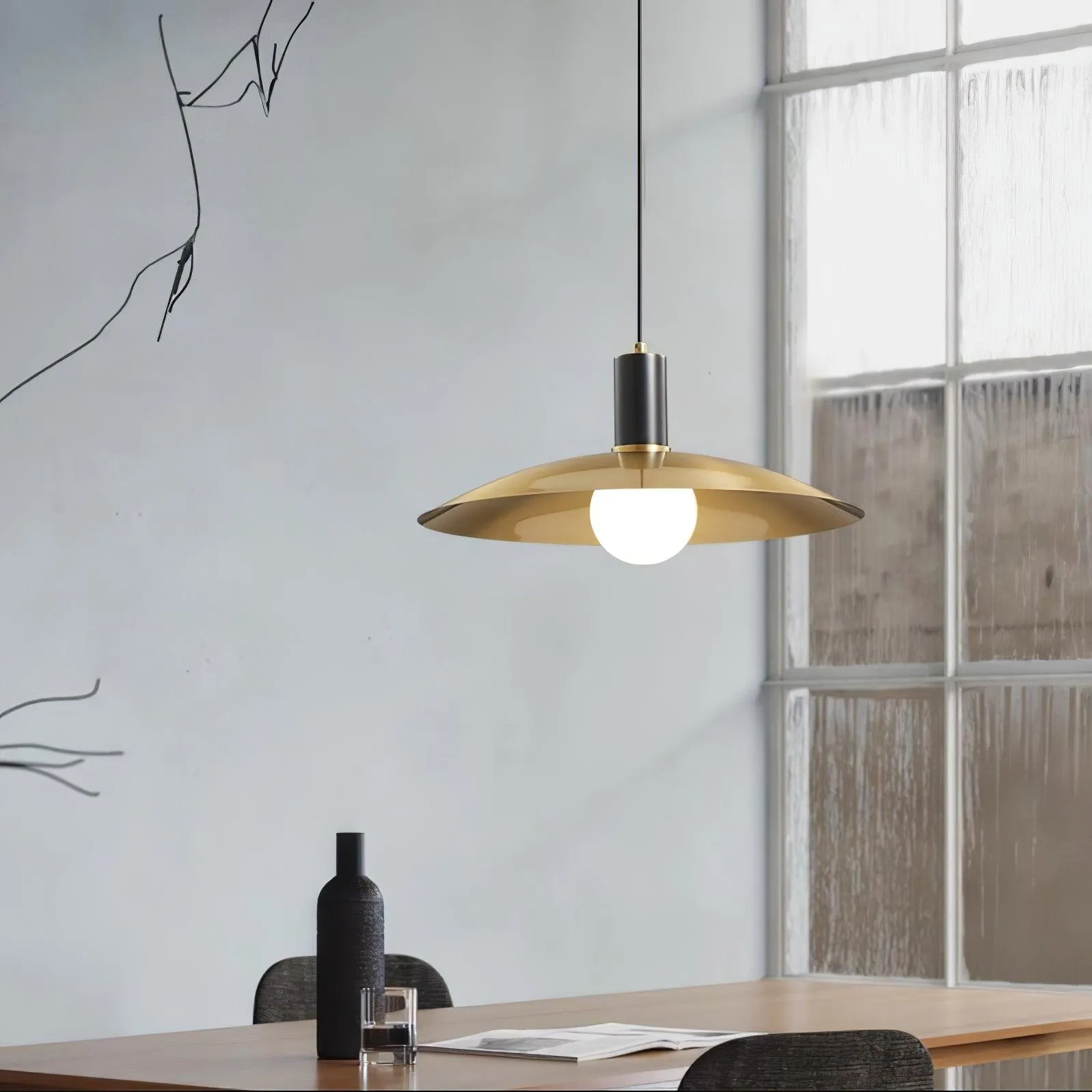 Brass Flared Pendant Lamp