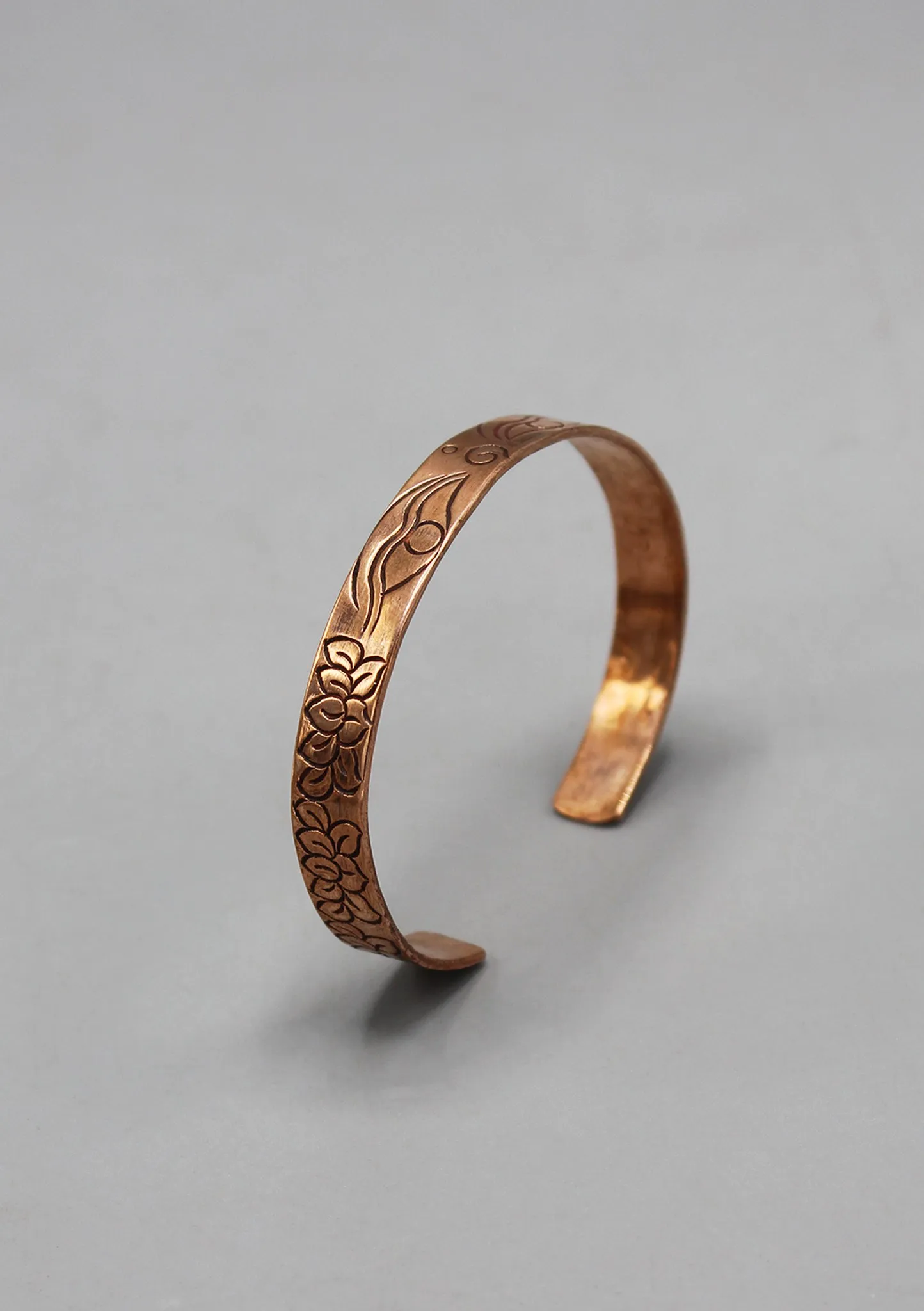 Buddha Eyes and Lotus Copper Adjustable Bracelet