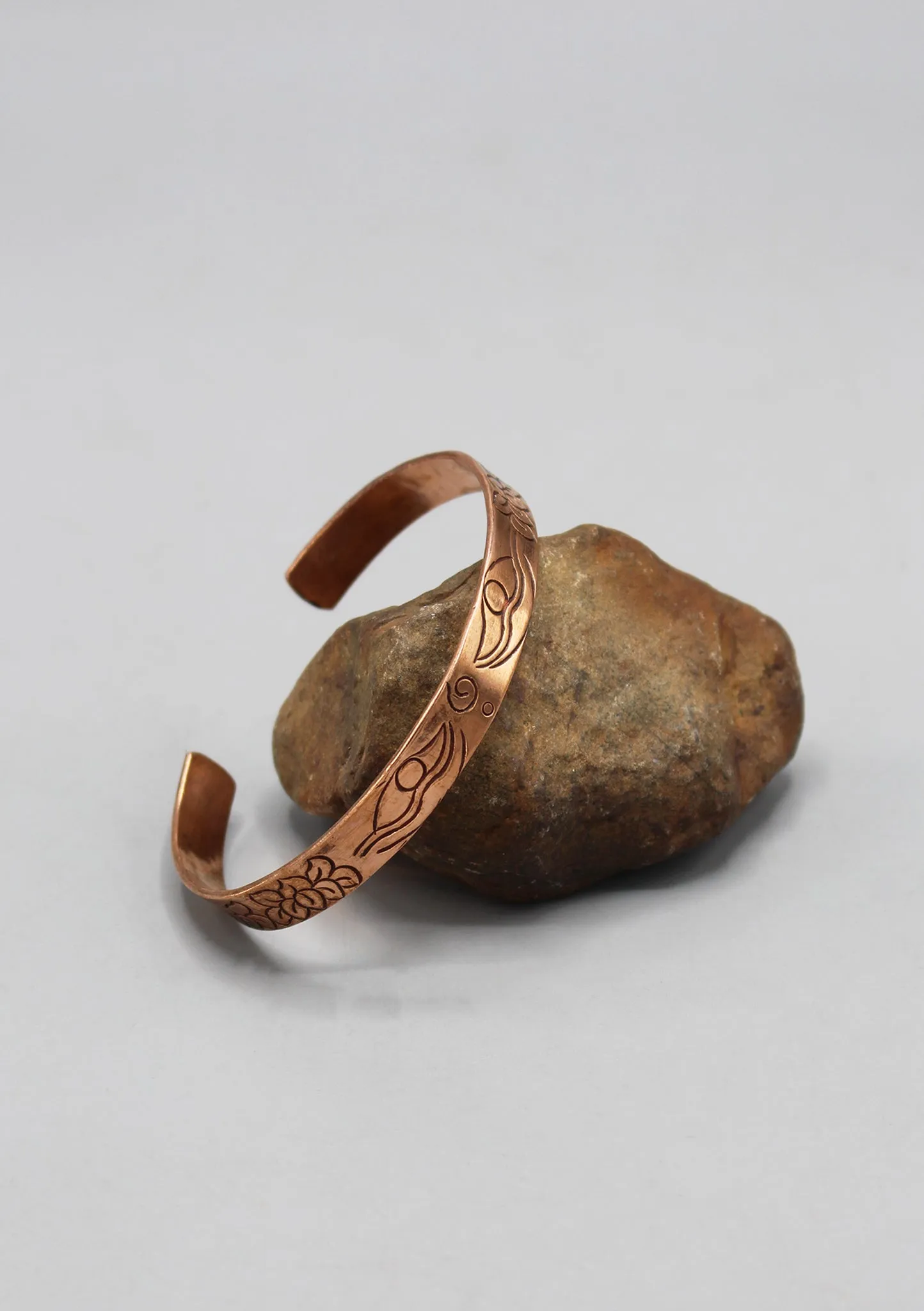 Buddha Eyes and Lotus Copper Adjustable Bracelet