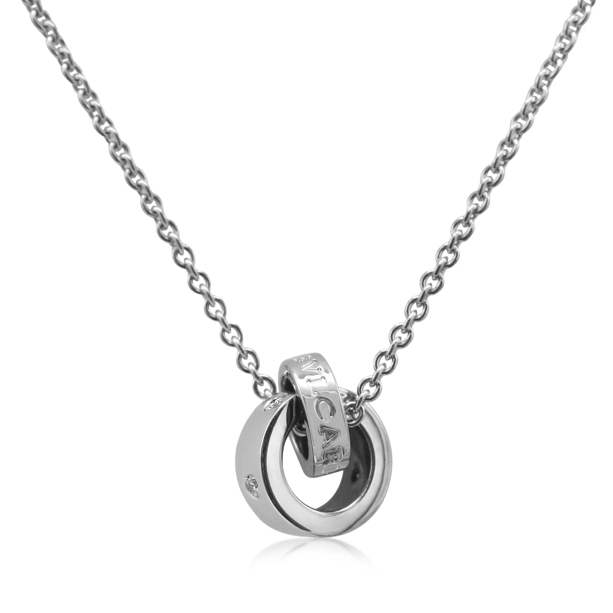 Bvlgari 18ct Diamond Set Pendant On 17" Necklace
