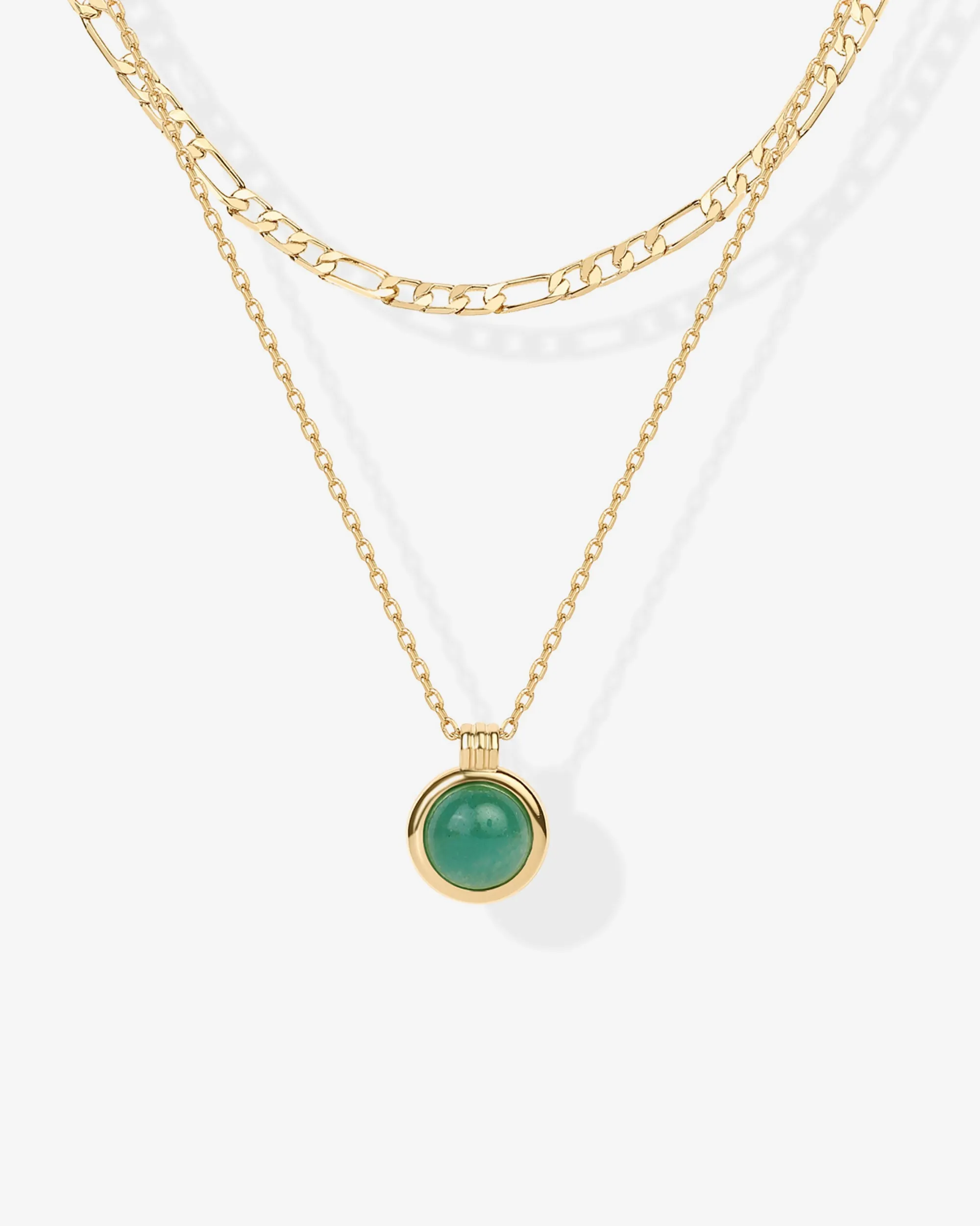 Carnelian & Aventurine Gemstone Layered Necklace