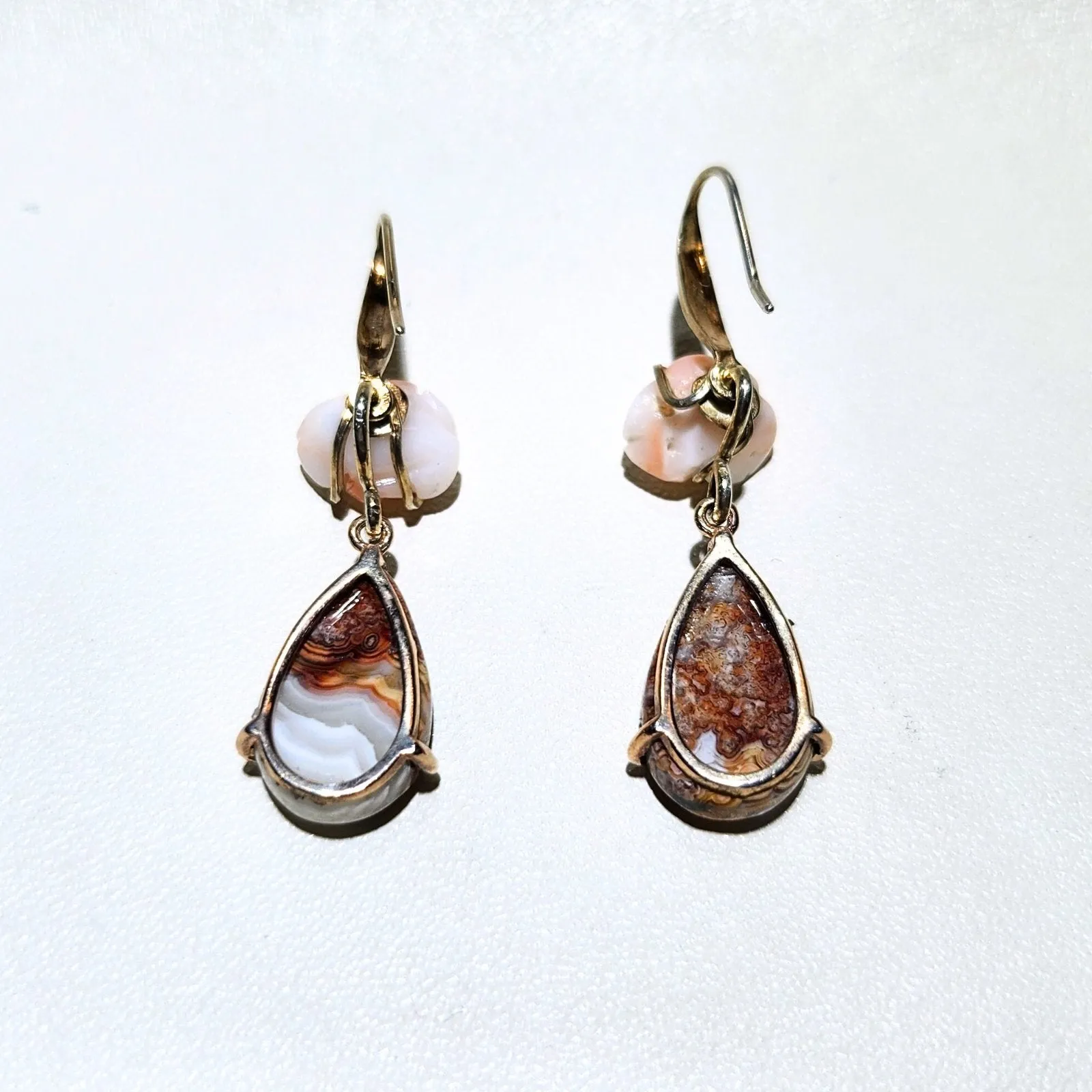 Carved Coral Rose Drops