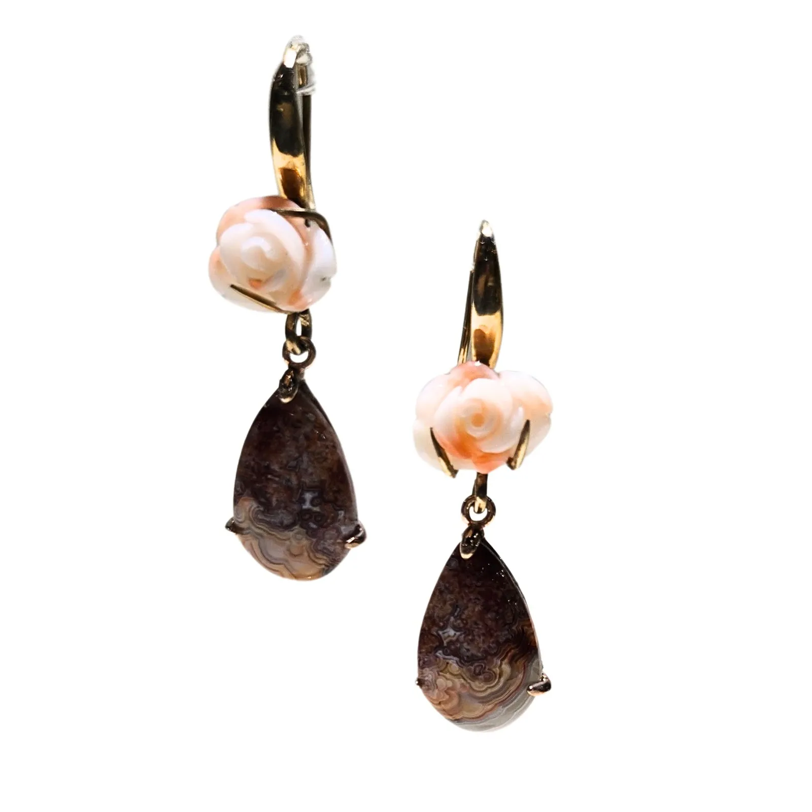 Carved Coral Rose Drops