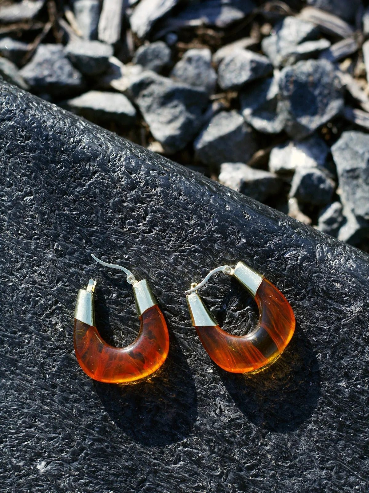 Celine Capped Earrings Amber