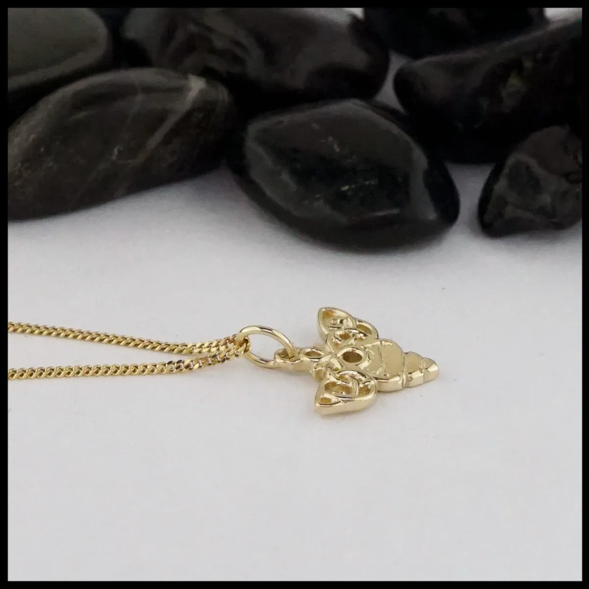 Celtic Bee Pendant and Earring Set in Gold