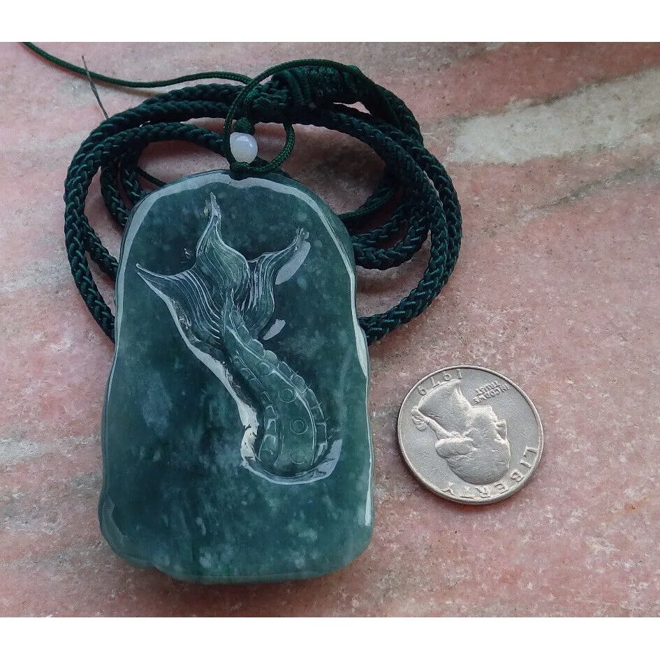Certified Green Burma Natural A Jade Jadeite Pendant Dragon Necklace