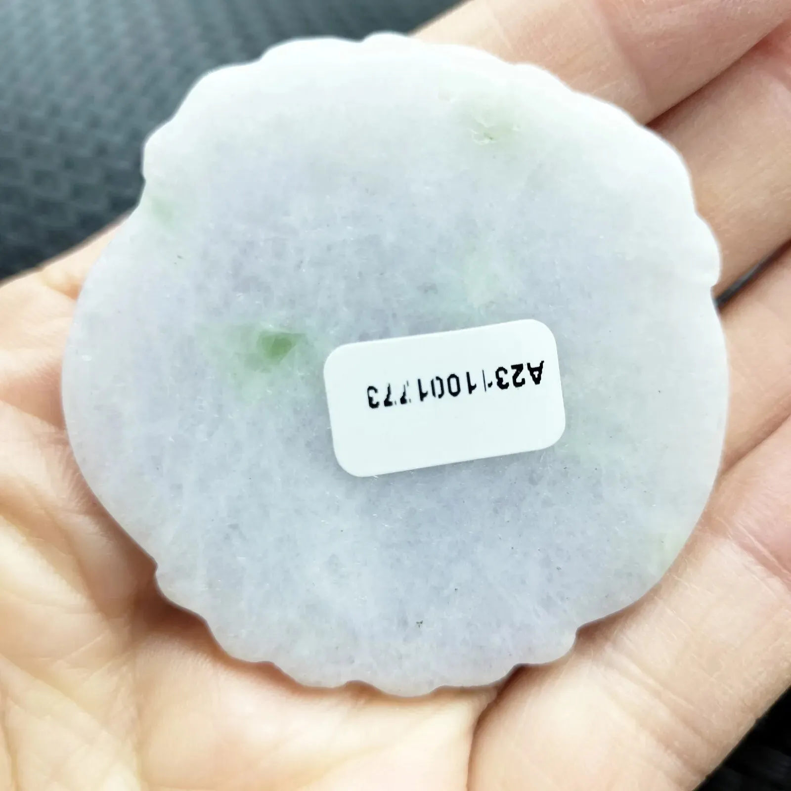 Certified Lavender Natural Type A Jade Jadeite Carved Happy Buddha God Pendant Necklace