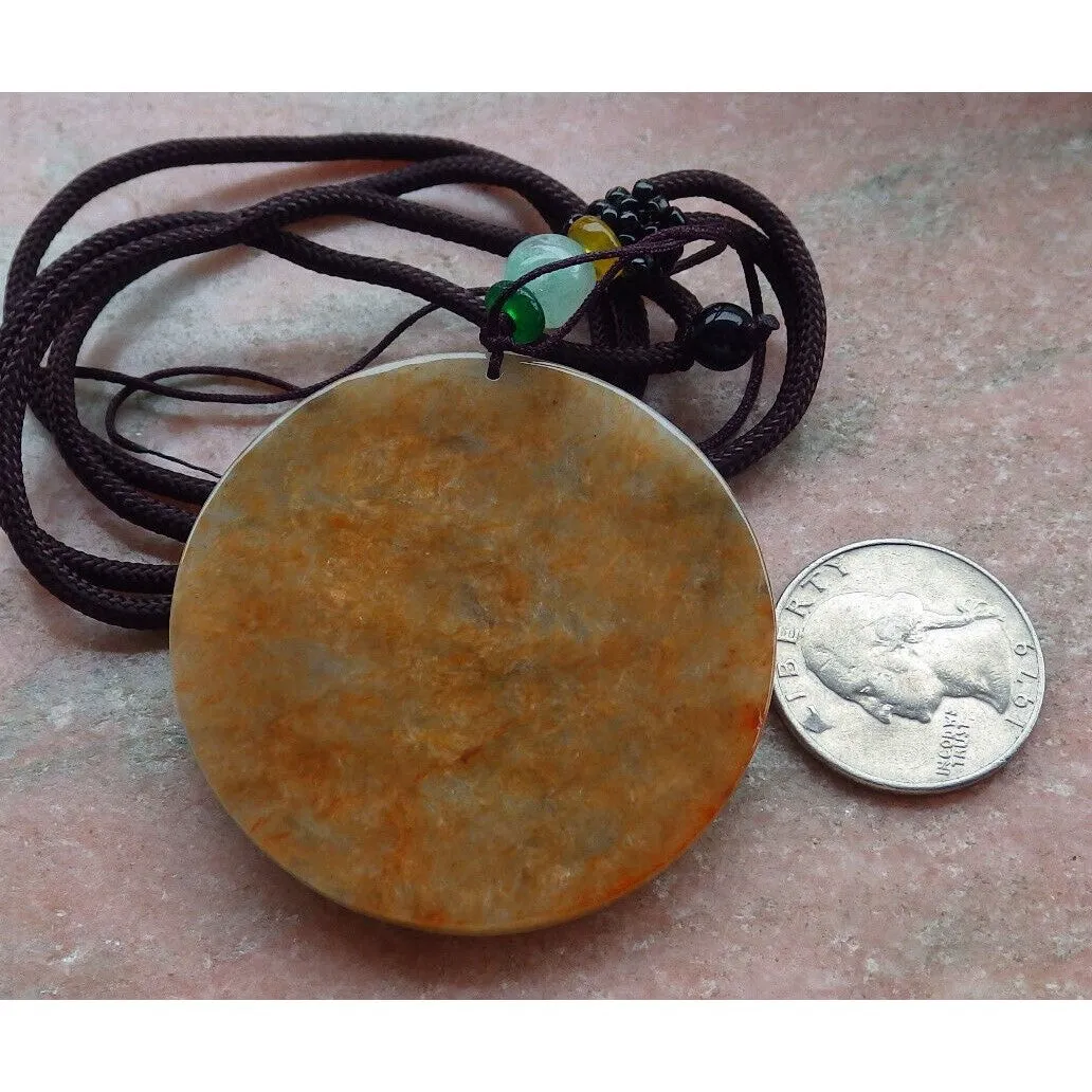 Certified Red Burma Natural A Jade Jadeite Pendant Tiger Circle Necklace