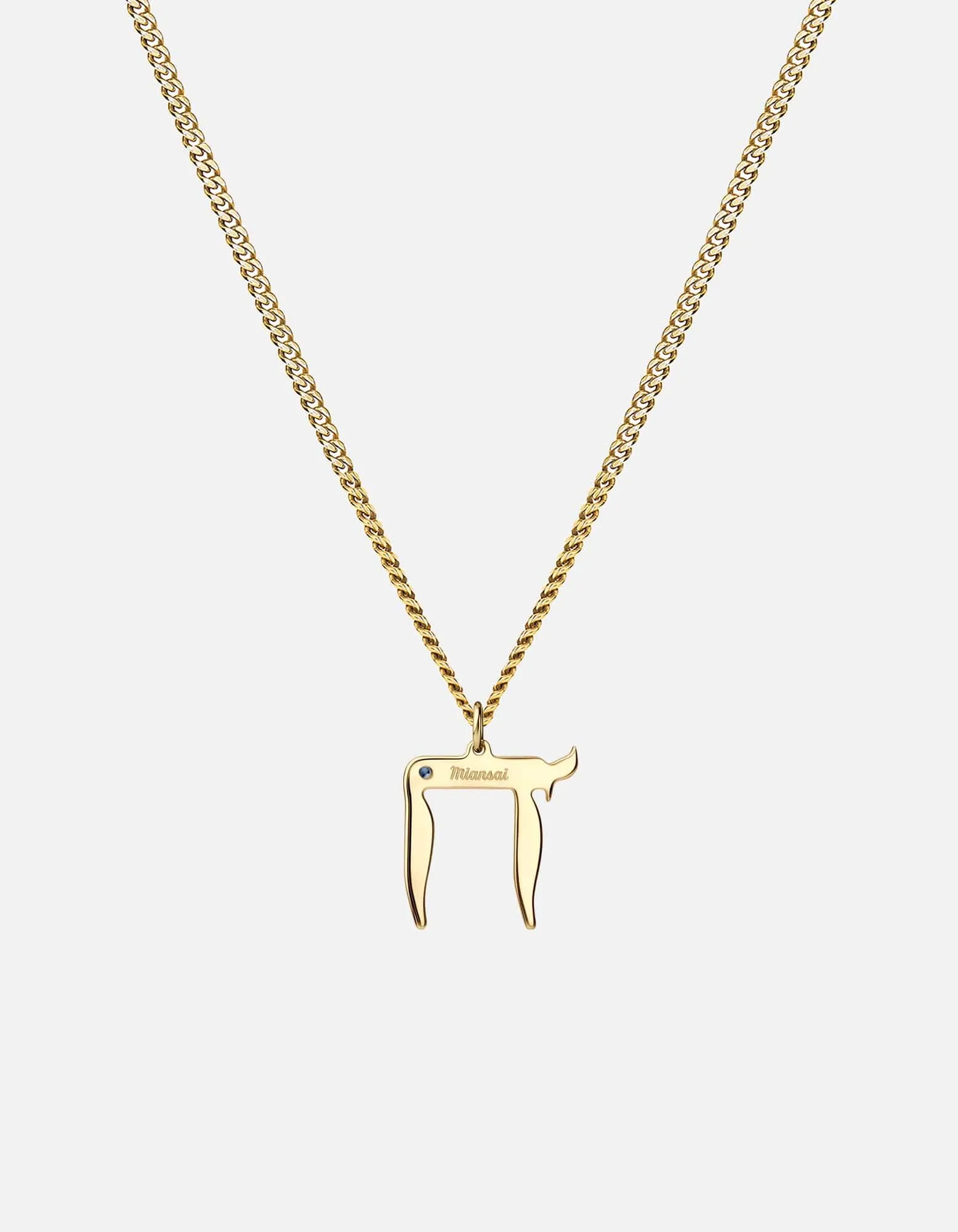 Chai Necklace, Gold Vermeil/Sapphire