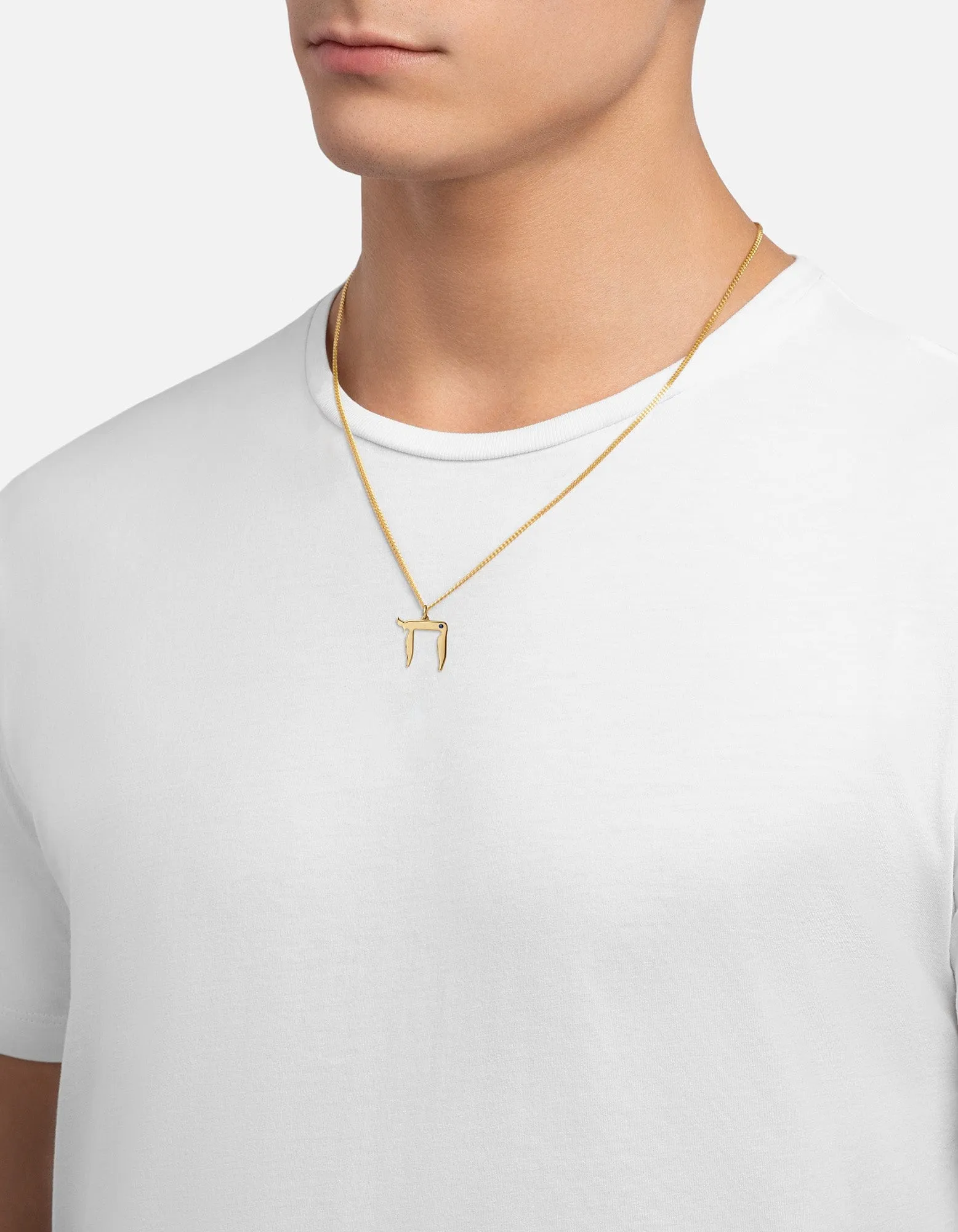 Chai Necklace, Gold Vermeil/Sapphire