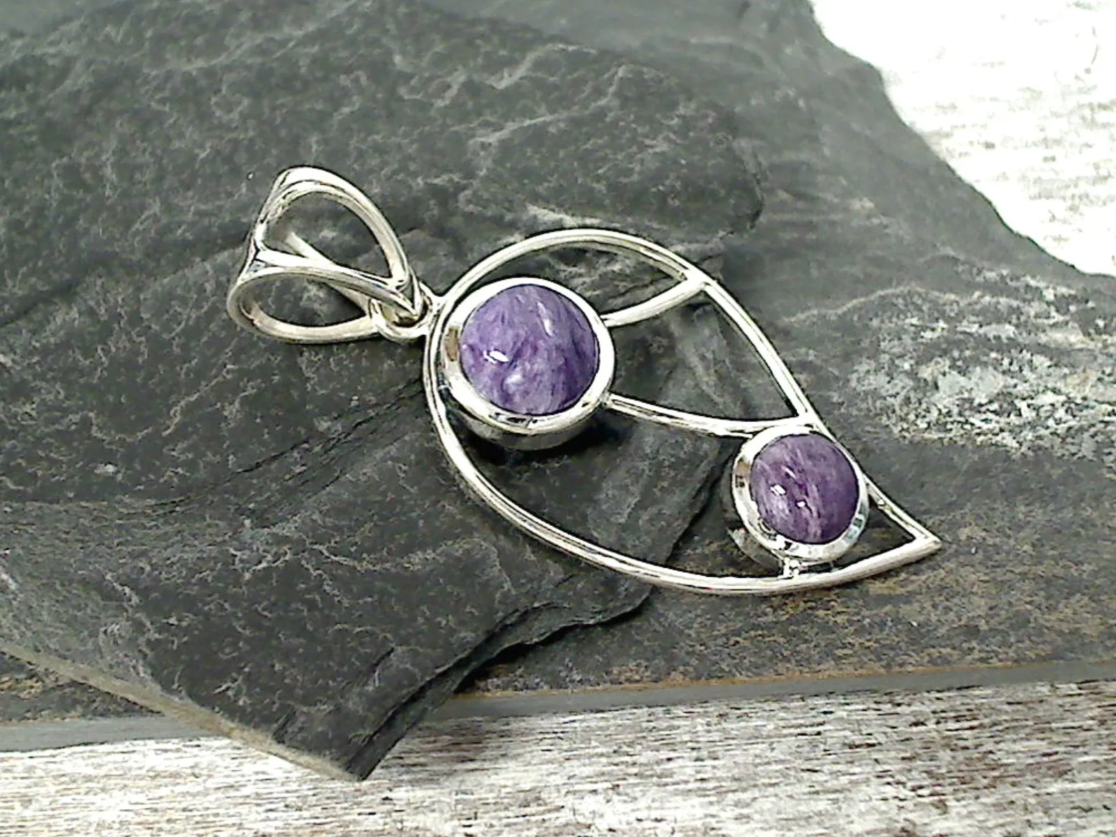 Charoite, Sterling Silver Pendant