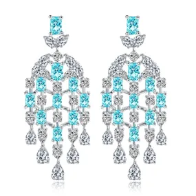 Classic Design Cubic Zircon CZ Chandelier Earrings,CZ Dangle Earring for Wedding, Women Dinner Accessories Jewelry SZE0534