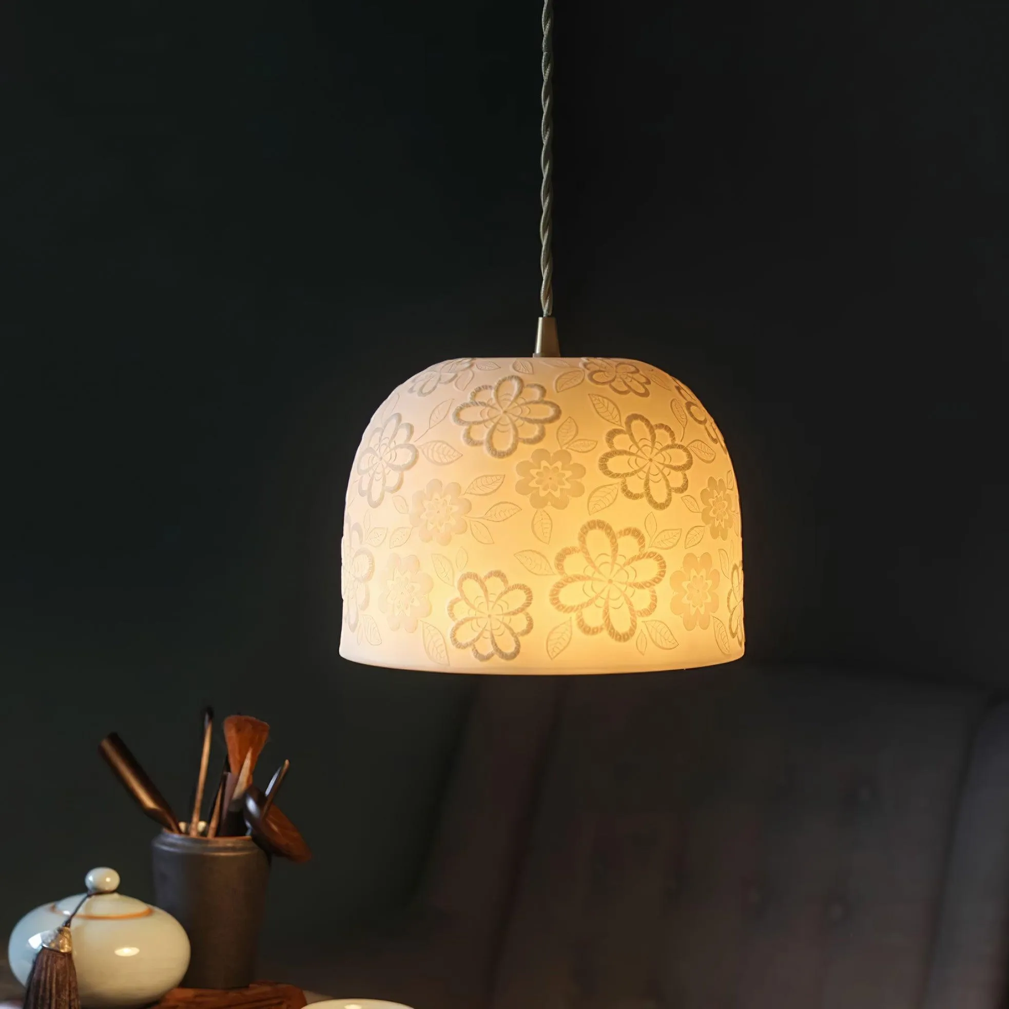 Corals Ceramics Pendant Lamp 7.8″- 5.5″