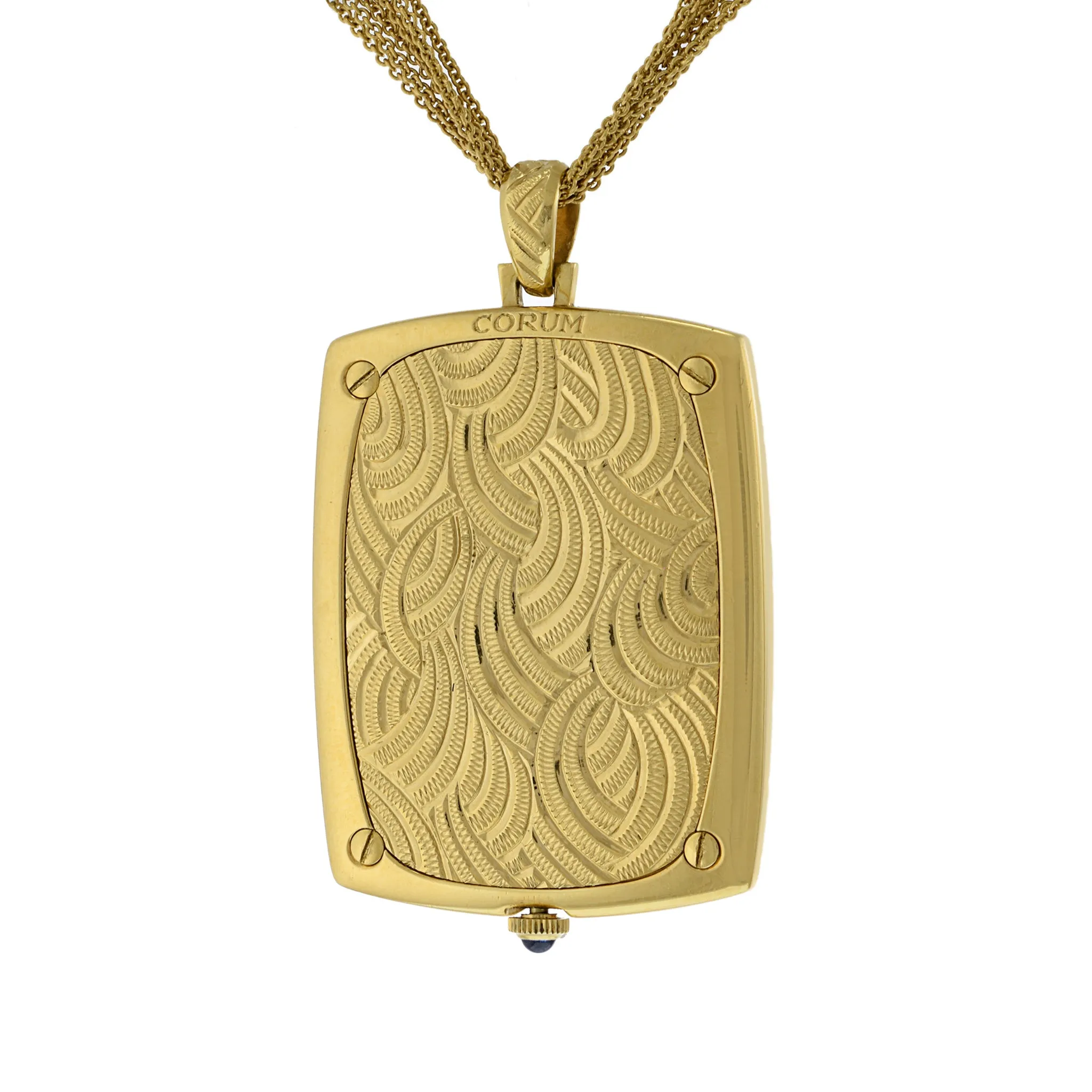 Corum Peacock Feather 18K Yellow Gold Pocket Watch