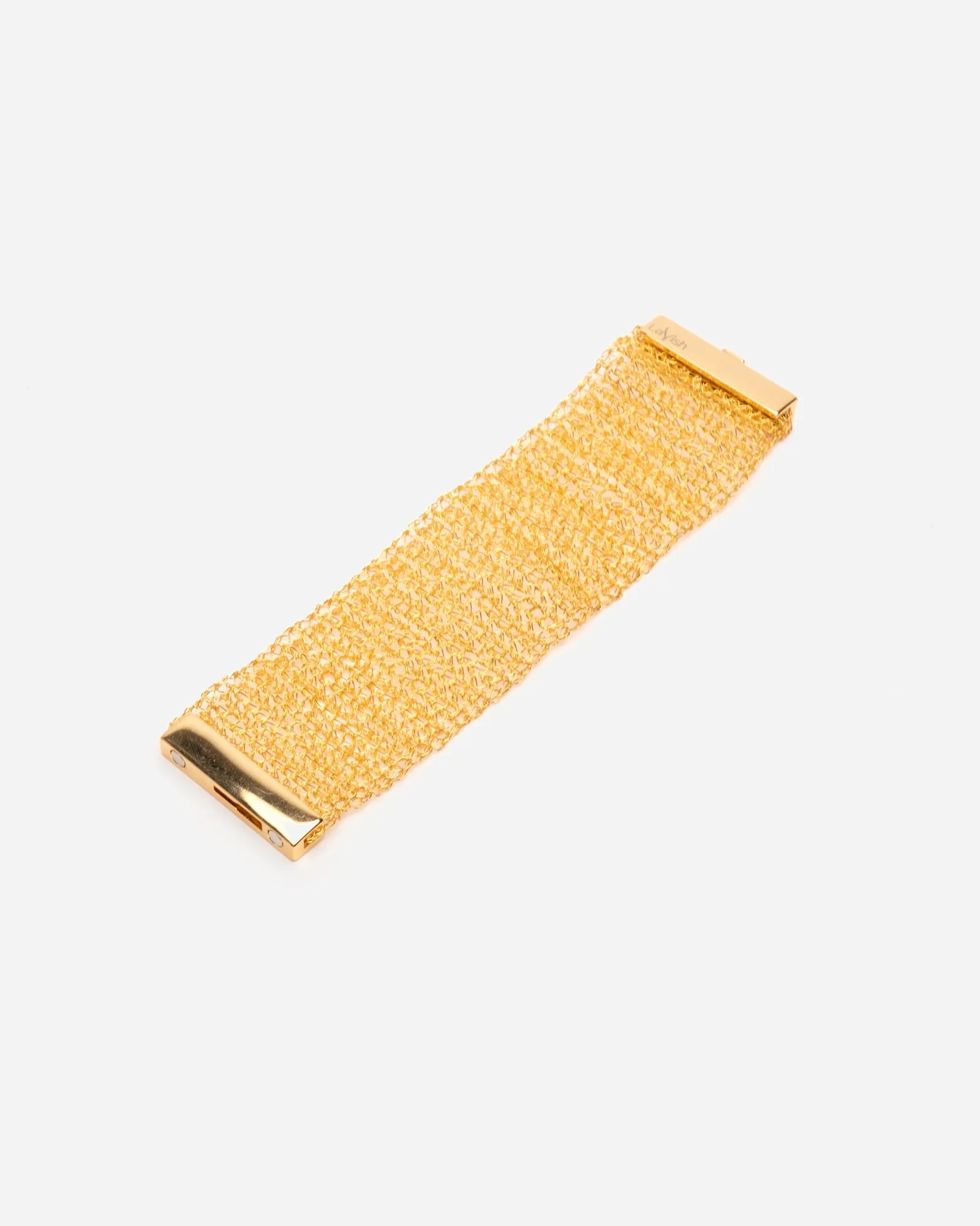 Crochet Mesh Cuff Bracelet Gold