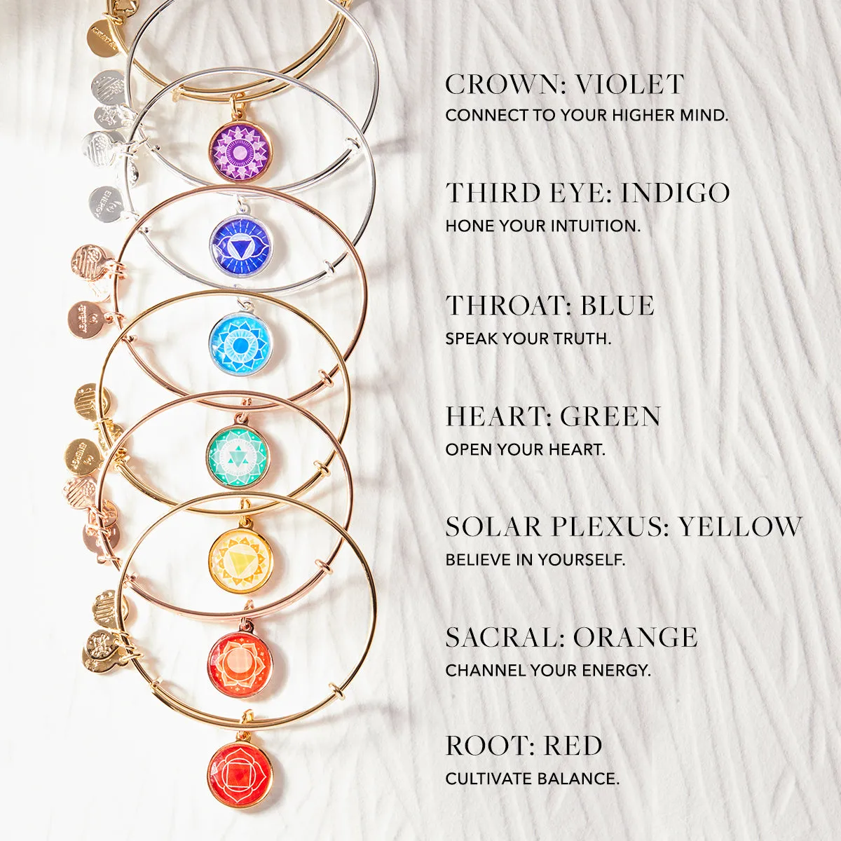 Crown Chakra Charm Bangle Bracelet