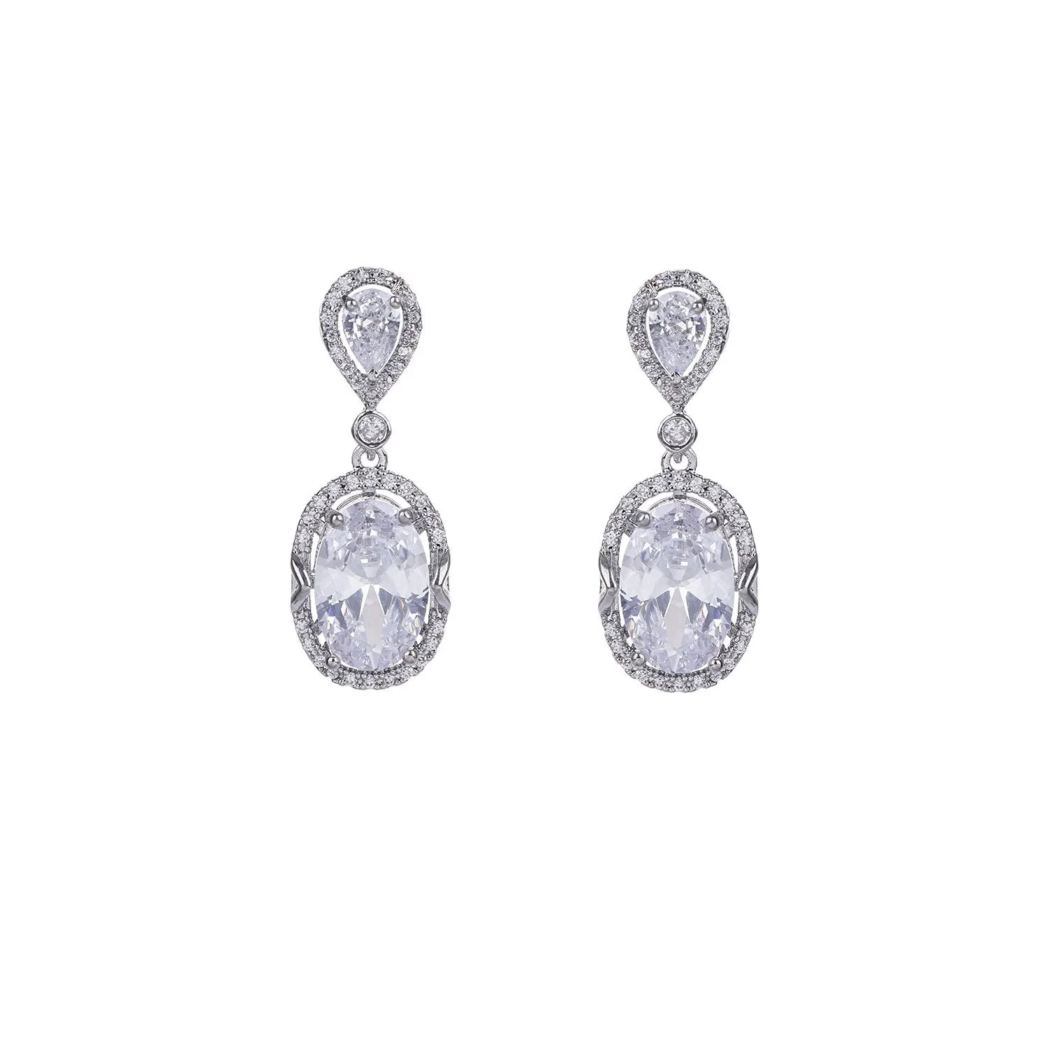 Cubic Zircon CZ Drop Earrings for Wedding, Crystals Dangle Earring for Bride, Women Girl Birthday Party Jewelry CE11380