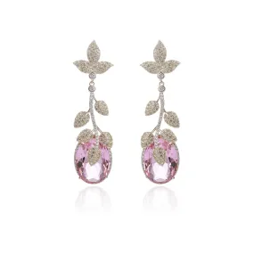 Cubic Zircon CZ Leaves Earrings for Wedding, Crystals Flower Earring for Bride, Women Girl Birthday Party Jewelry CE11117