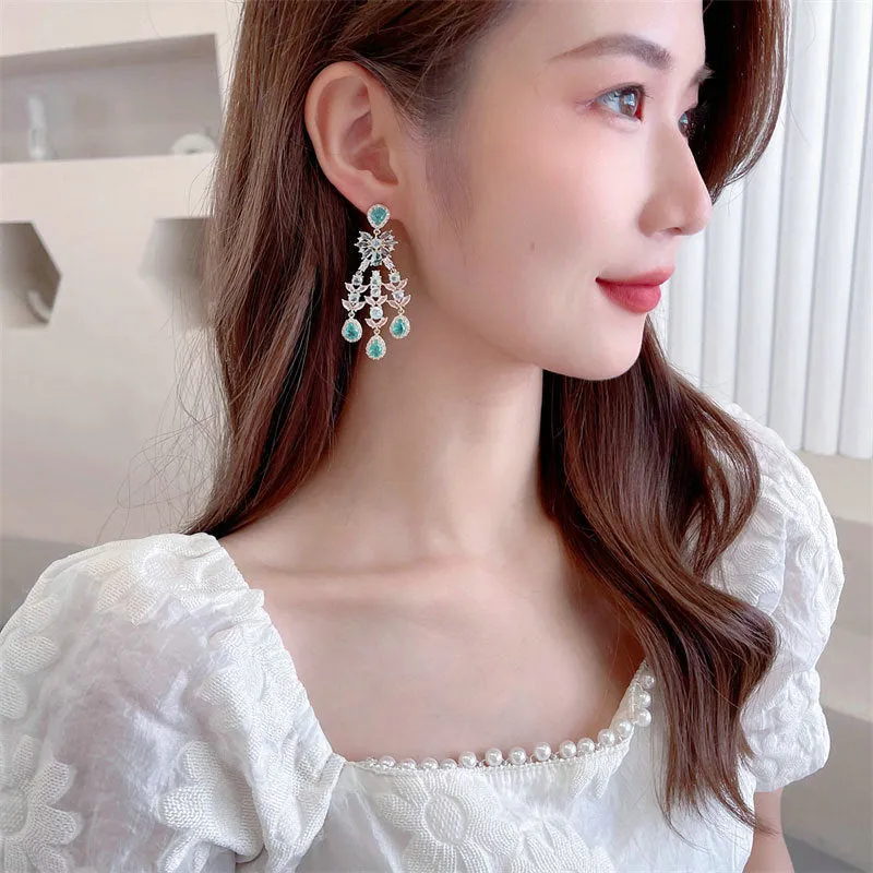 Cubic Zircon Fashion Dangle Earring for Women,Crystals Girls Party,Promt Drop Earrings Jewelry Accessories LYA166